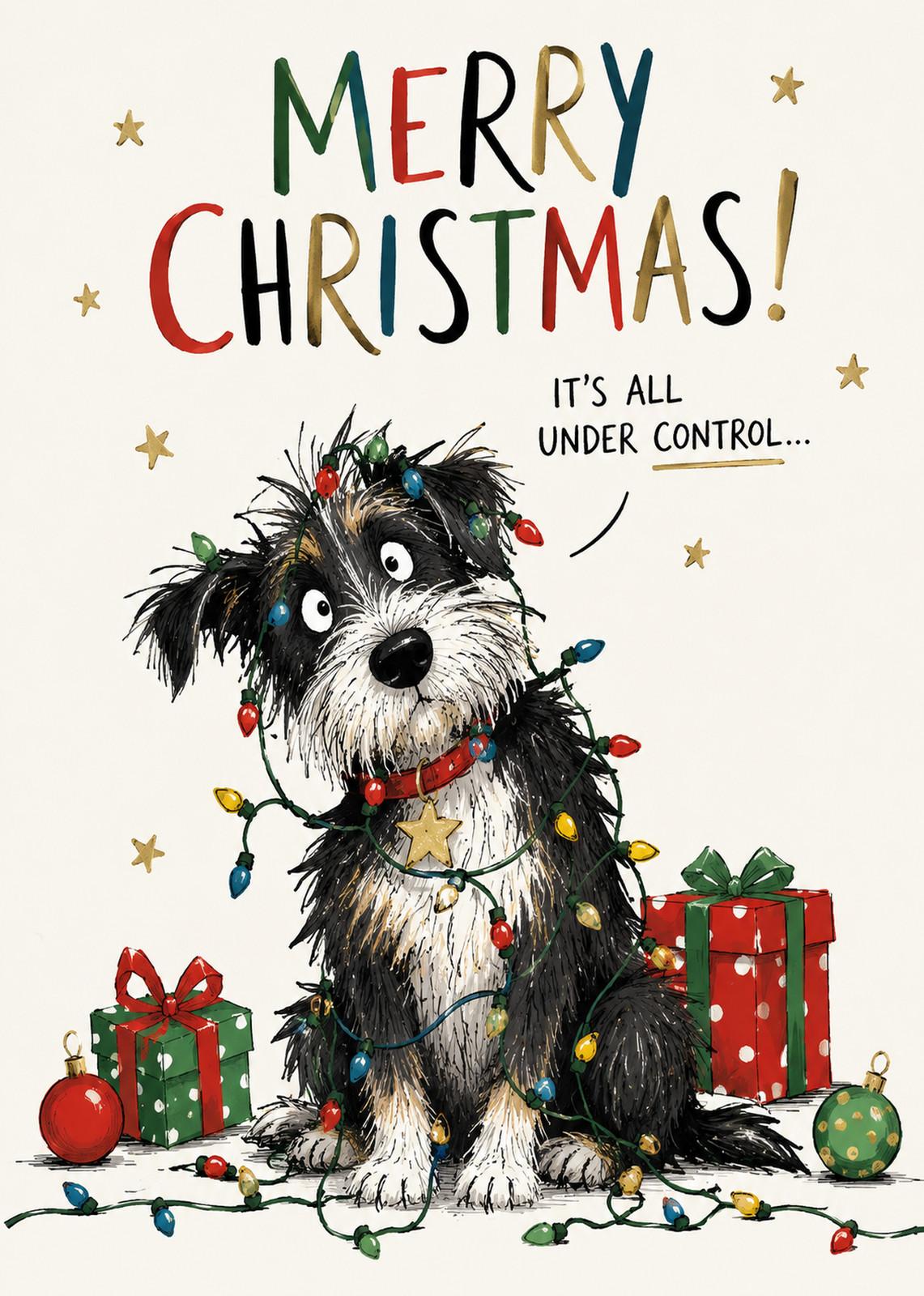 Christmas Lights Dog